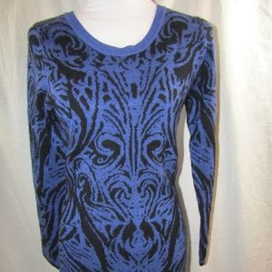 ZERO DEGREES CELSUIS Blue & Black Sweater Dress